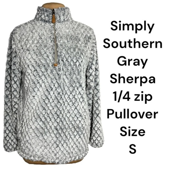 Simply Southern gray sherpa pullover size Small - Picture 1 of 7